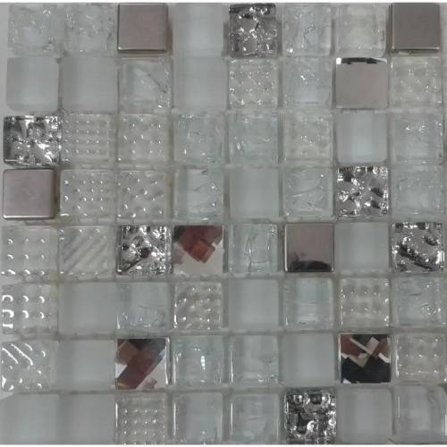 Picture of Diamond White Stakleni Mozaik 30x30