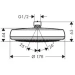 Crometta 160 1jet Overhead Shower EcoSmart 