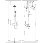 Croma 160 Usponski Tuš Set sa Termostatskim Mešačem 160 Chrome 27135000