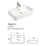 Premium Lavabo Trust 2 55x38x12 E-6282