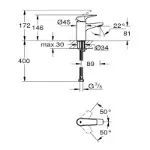 Bauflow Baterija za Lavabo bez Podsklopa 23752000