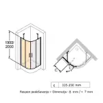 Classics 2 Polukružna Kabina 90x200 Jedna Vrata Šarka 1/2 R550 C24011.087.322