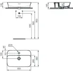 Ipalyss Umivaonik 55cm sa Rupom i Prelivom E207701